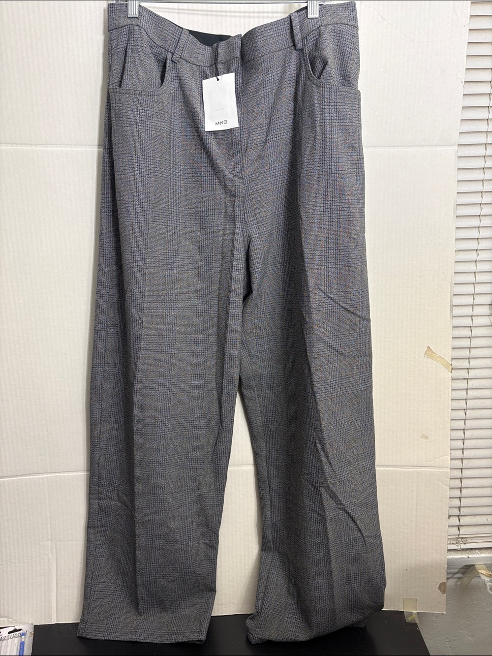 Mango Gray Glen Plaid Dress Pants